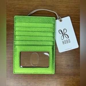 HOBO Metallic Green Leather Card Holder